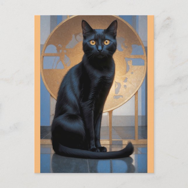 Cartão Postal gato de arte (Frente)