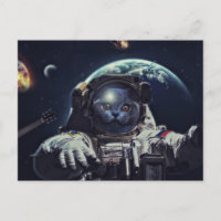 Gato de Astronauta Engraçado no Ar Curto em Spa
