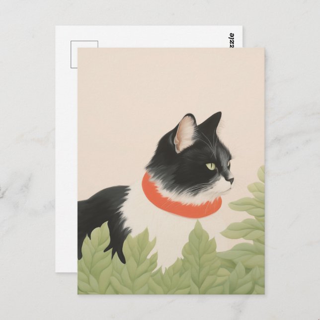 Cartão Postal Gato de Boho (Frente/Verso)