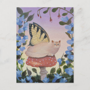Cartão Postal Gato de borboleta-de-cheiro