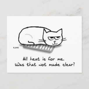 Cartão Postal Gato de Calor Enviado - presente de Gato Engraçad