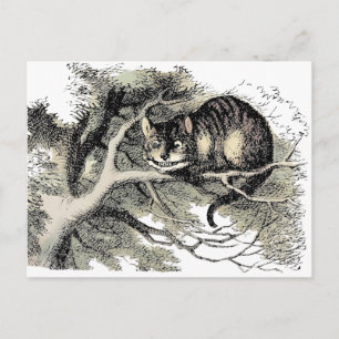 Cartão Postal Gato de Cheshire Alice no País das Maravilhas Clás