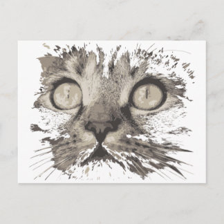 Cartão Postal Gato de desenho criativo