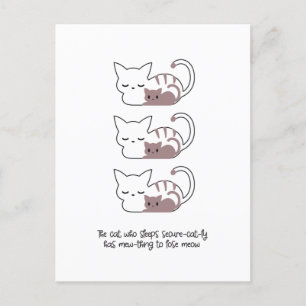 Cartão Postal Gato de Dormir Engraçado e Arte II