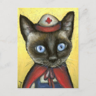 Cartão Postal Gato de Enfermeiro