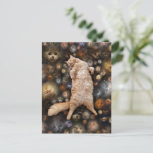 Cartão Postal Gato de Gatinho da Noite,