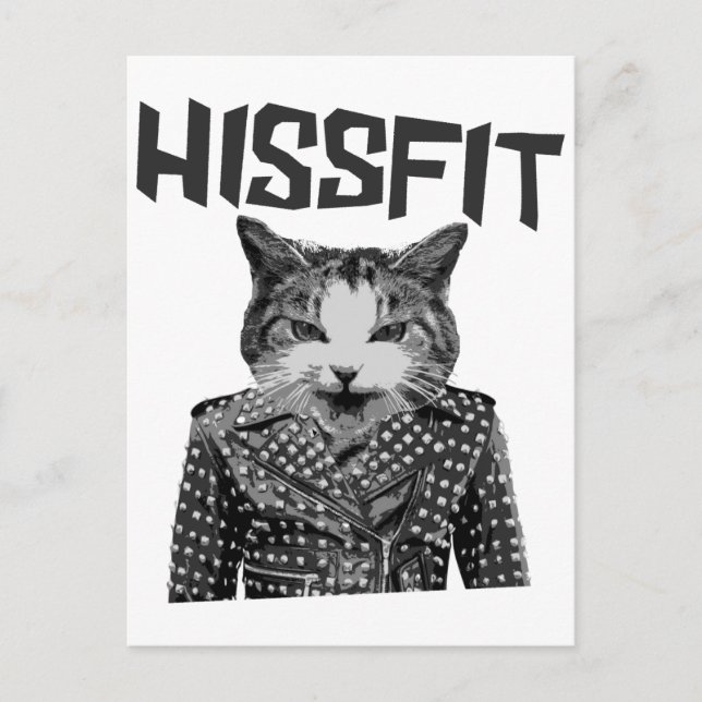 Cartão Postal Gato de Gatinho Desajustado da Hissfit Rebel (Frente)
