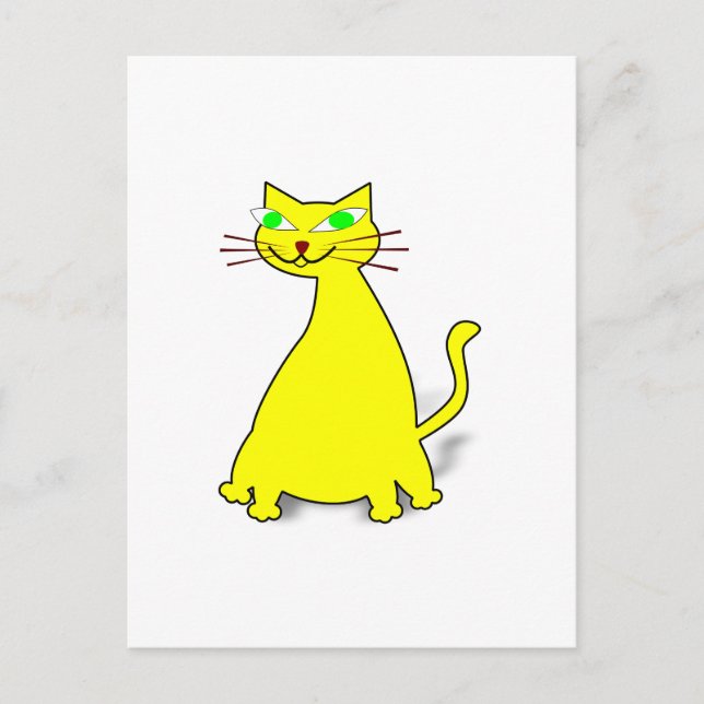 Cartão Postal Gato de gordura amarelo (Frente)