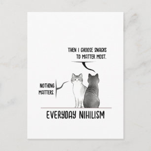 Cartão Postal Gato de Humor Negro Diário de Niilismo Citação Int