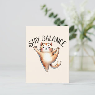 Cartão Postal Gato de ioga - Equilíbrio de Permanência