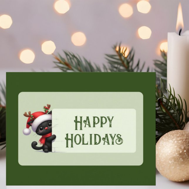 Cartão Postal Gato de Natal bonito - Cartão-postal de feriados f (Criador carregado)