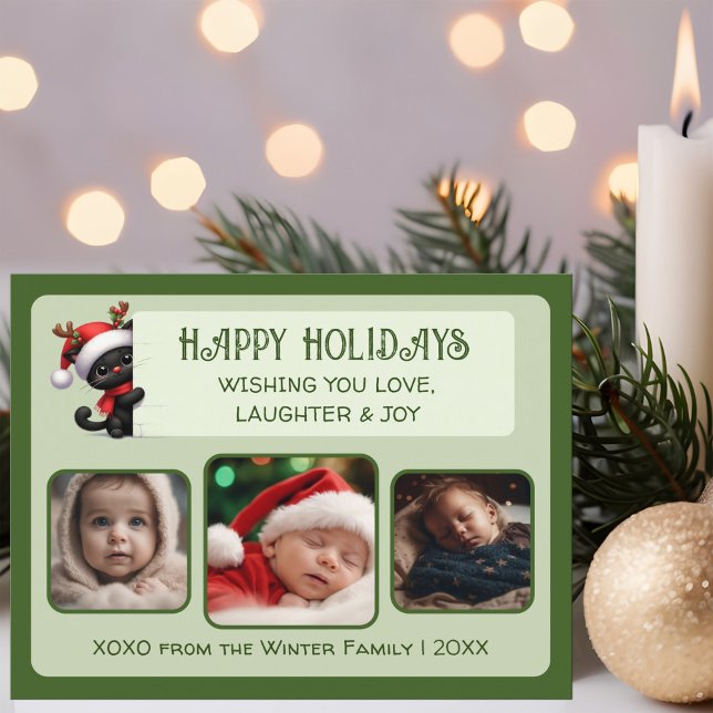 Cartão Postal Gato de Natal Bonito - Cartão-postal de Foto Perso (Criador carregado)