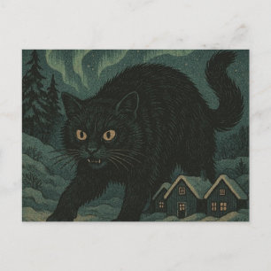 Cartão Postal Gato de Natal islandês Yule