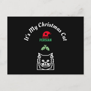 Cartão Postal Gato de Natal - Persa