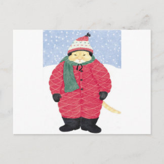 CARTÃO POSTAL GATO DE NEVE