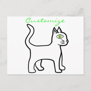 Cartão Postal Gato de Olho Verde Thunder_Cove