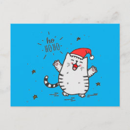 Cartão Postal Gato de Papais noeis