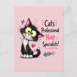 Cartão Postal Gato de Smoking Engraçado Especialista Profissiona