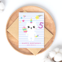 Gato de Unicórnio Bonito - Aniversário de Crianças