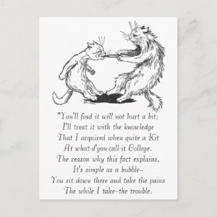 Cartão Postal Gato Dentista Puxando Dente