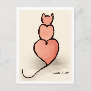 Cartão Postal Gato do "coração"