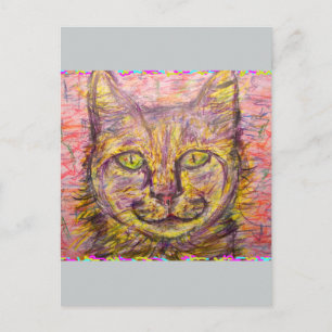 Cartão Postal gato do dia ensolarado ei cara