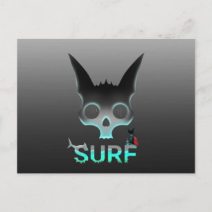 Cartão Postal Gato do Surf do Grafite