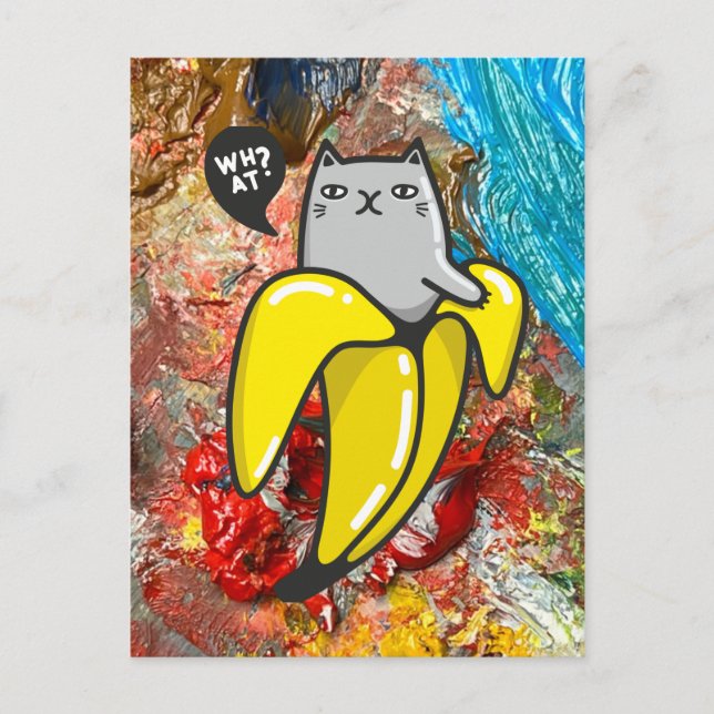 Cartão Postal Gato e cores (Frente)