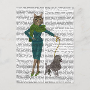 Cartão Postal Gato e Poodle