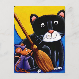 Cartão Postal gato e rato