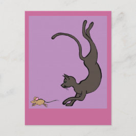 Cartão Postal gato e rato