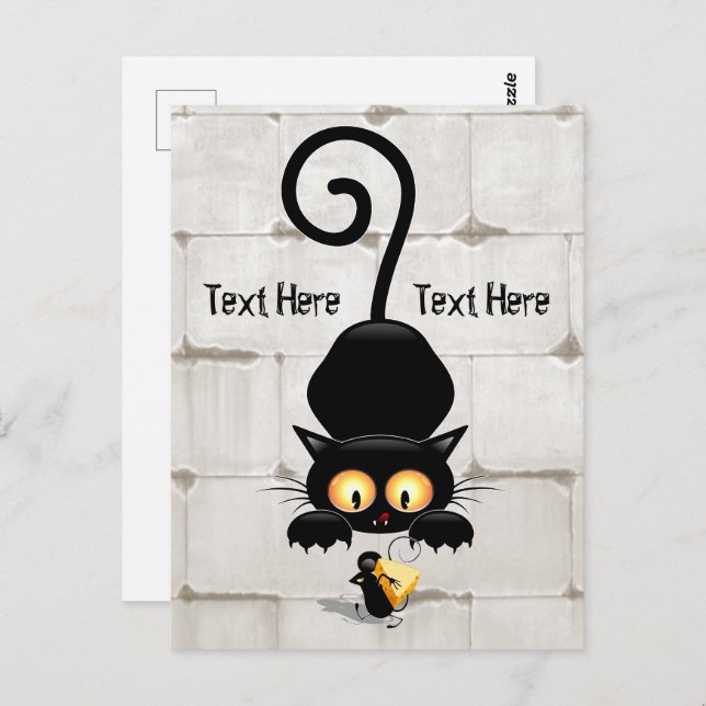 Cartão Postal Gato e Rato com Personagens de desenho animados Di (Frente/Verso)