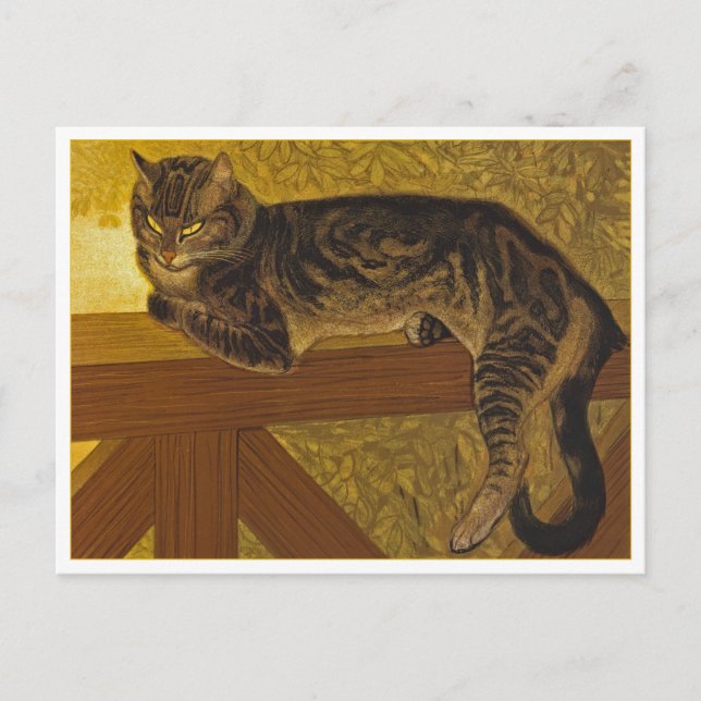 Cartão Postal Gato em uma Balustrade por Steinlen (Frente)