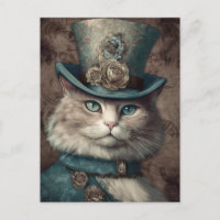 Gato em uma Vintage Tophat Steampunk