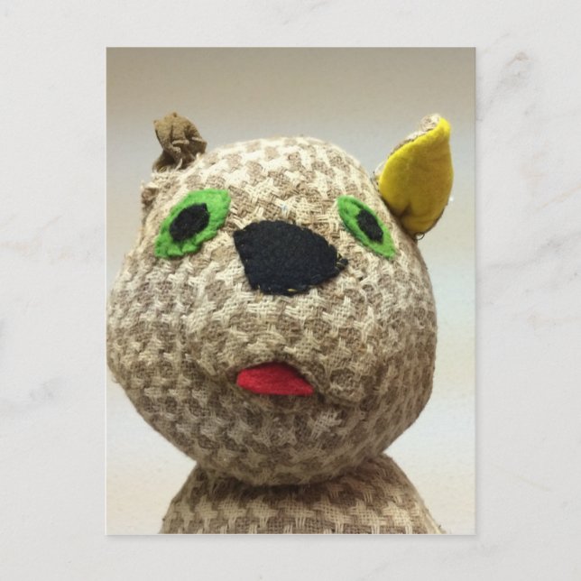 Cartão Postal Gato Enchido Expresso De Língua Ecêntrica (Frente)