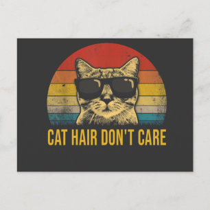 Cartão Postal Gato Engraçado Cabelo Não Me Importo Para Amantes