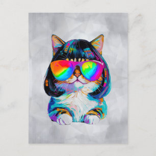 Cartão Postal Gato Engraçado Fofo Smol (Pintura Nº 2)