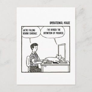 Cartão Postal Gato Engraçado Humor do Trabalho no Escritório Car
