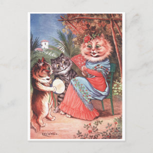 Cartão Postal Gato Espanhol de Louis Wain