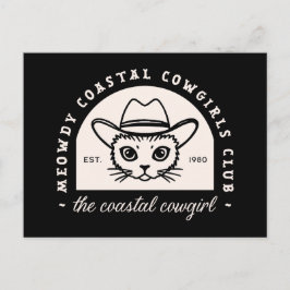 Cartão Postal Gato-estético negro de esquadra do clube das vaque