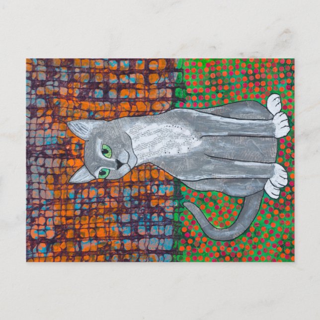 Cartão Postal Gato Feliz (Frente)