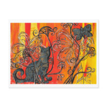 Gato Flor e Borboleta