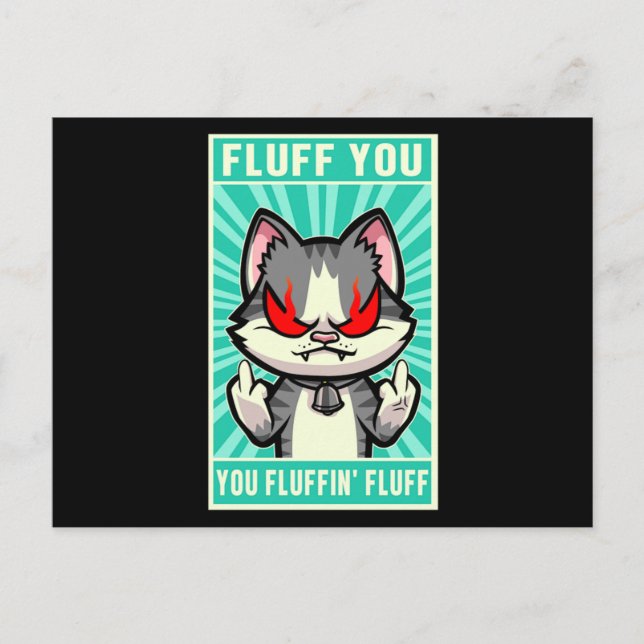 Cartão Postal Gato Fluff Seu Gatinho De Gatinho De Gentil Médio (Frente)