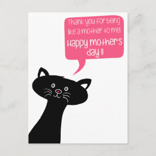 Cartão Postal Gato Fofo -Como uma mãe - Dia das Mães da Madrasta