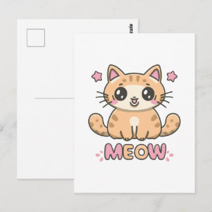 Cartão Postal gato fofo mia