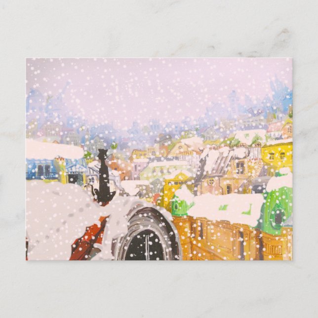 Cartão Postal Gato francês no telhado (Frente)