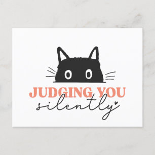 Cartão Postal Gato Gatinho Engraçado Julgando Você Silenciosamen