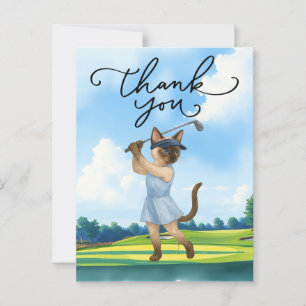 Cartão Postal Gato golfista está jogando golfe com texto de agra