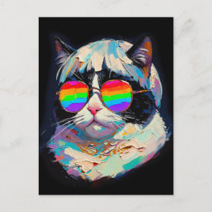 Cartão Postal Gato Gordo Legal (Pintura #1 / Preto)