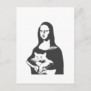 Cartão Postal Gato gordo por da vinci - Escolha a cor de fundo